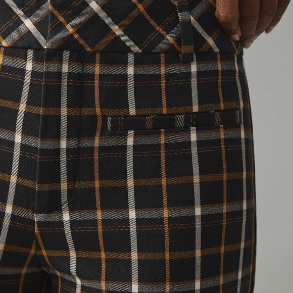 Anthropologie The Essential Slim Kick Flare Cropped Plaid pants size 12 - Picture 2 of 7